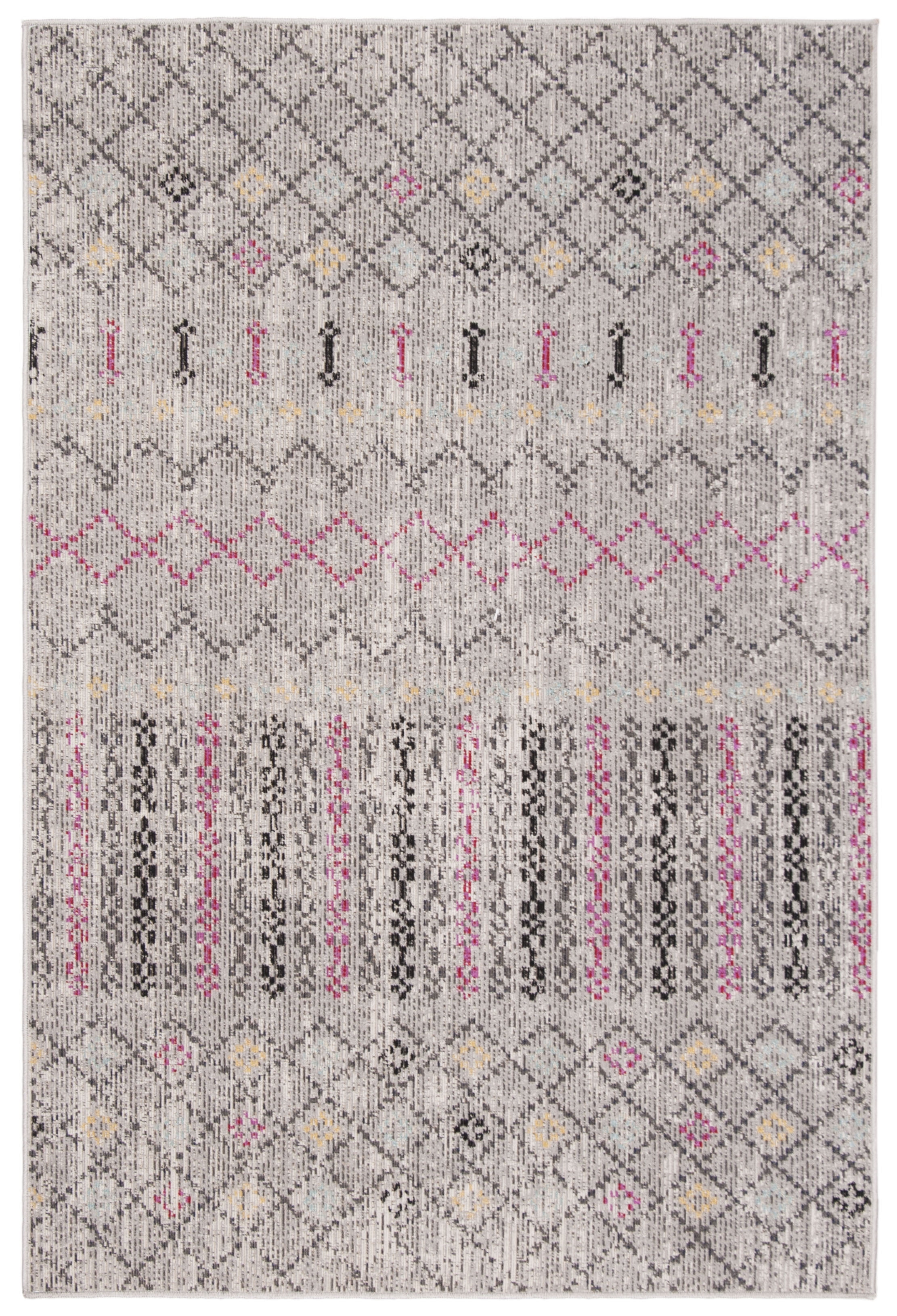 SAFAVIEH Montage Janne Geometric Indoor/Outdoor Area Rug, Grey/Multi, 4' x 6'