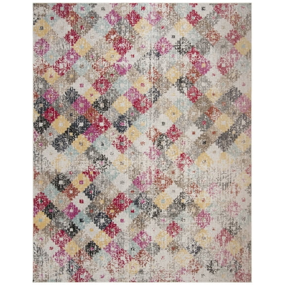 SAFAVIEH Montage Rosamund Abstract Indoor/Outdoor Area Rug, Taupe/Multi, 8' x 10'