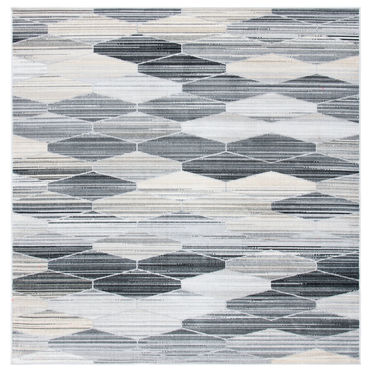 Montage Grey and Dark Grey Synthetic Square Area Rug