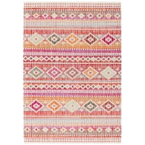 SAFAVIEH Montage Watson Geometric Indoor/Outdoor Area Rug, Red/Fuchsia, 8' x 10'