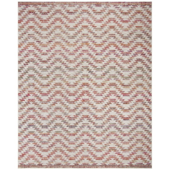 SAFAVIEH Montage Wendell Chevron Indoor/Outdoor Area Rug, Rust/Multi, 8' x 10'
