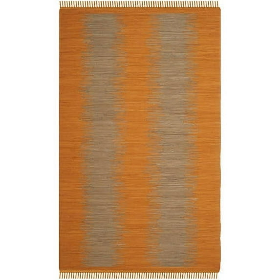 SAFAVIEH Montauk Adayln Abstract Cotton Area Rug, Orange, 6' x 6' Square