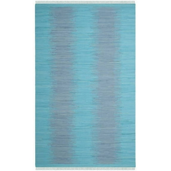 SAFAVIEH Montauk Adayln Abstract Cotton Area Rug, Turquoise, 4' x 6'