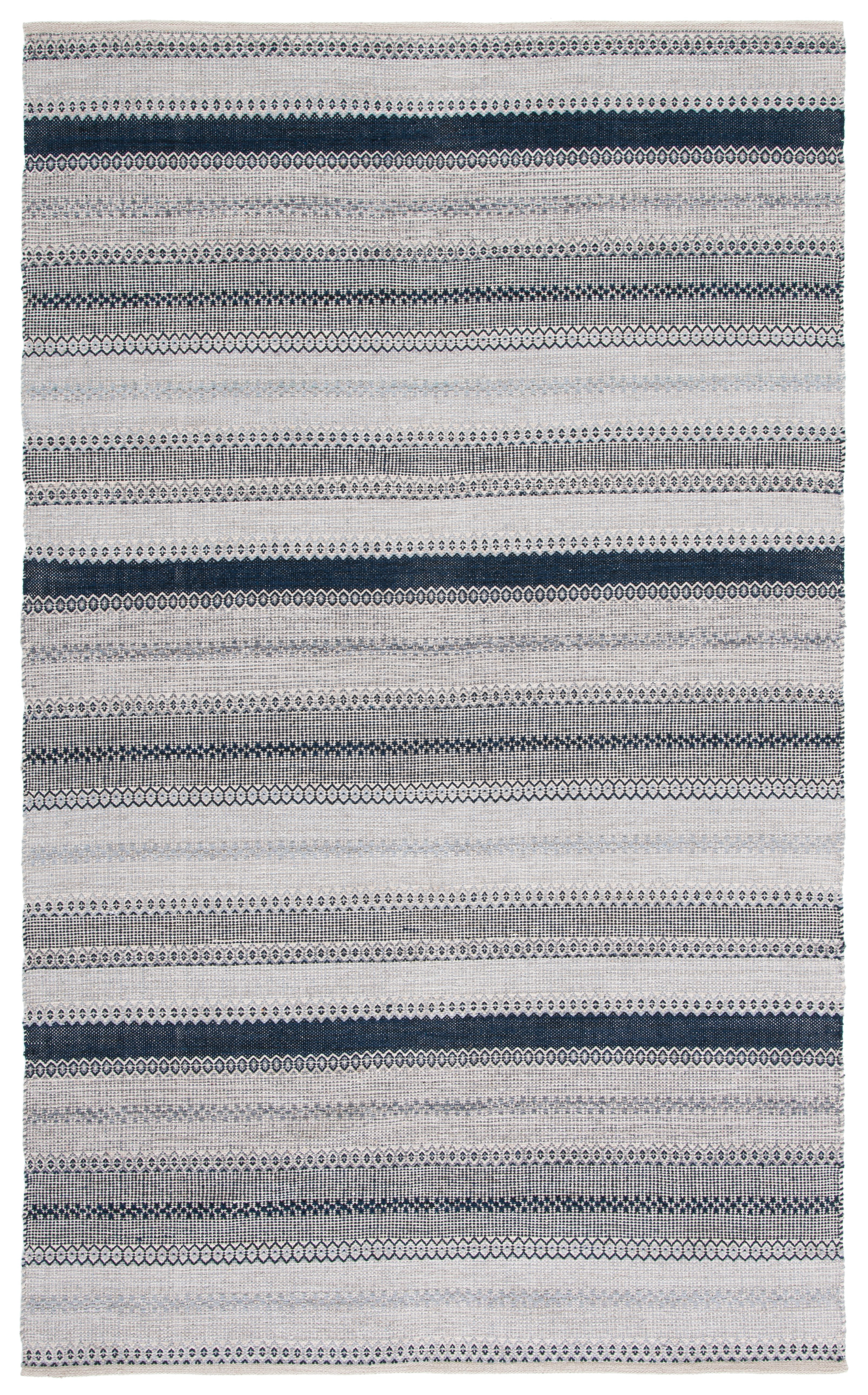 Montauk 5' x 8' Black and Gray Wool Cotton Handmade Rug