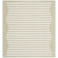 thumbnail image 1 of SAFAVIEH Montauk Amadine Striped Cotton Area Rug, Light Green/Ivory, 6' x 6' Square, 1 of 9