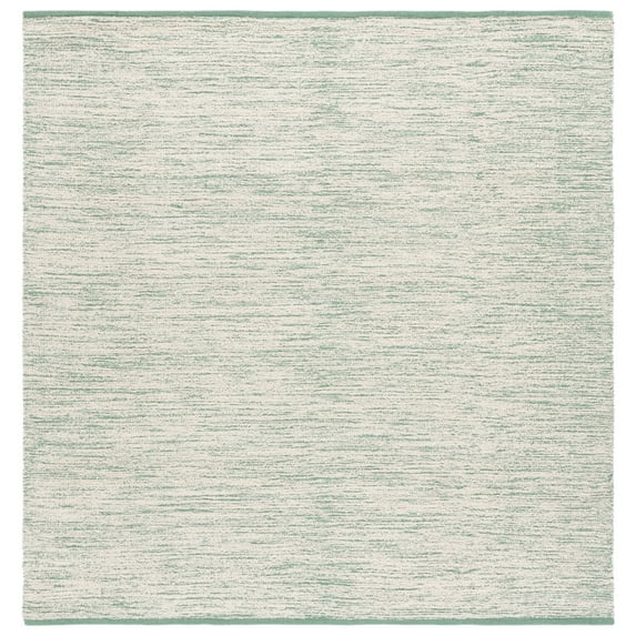 SAFAVIEH Montauk Anderson Distressed Area Rug, Ivory/Green, 6' x 6' Square