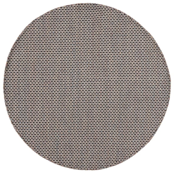 SAFAVIEH Montauk Annie Geometric Cotton Area Rug, Beige/Black, 6' x 6' Round