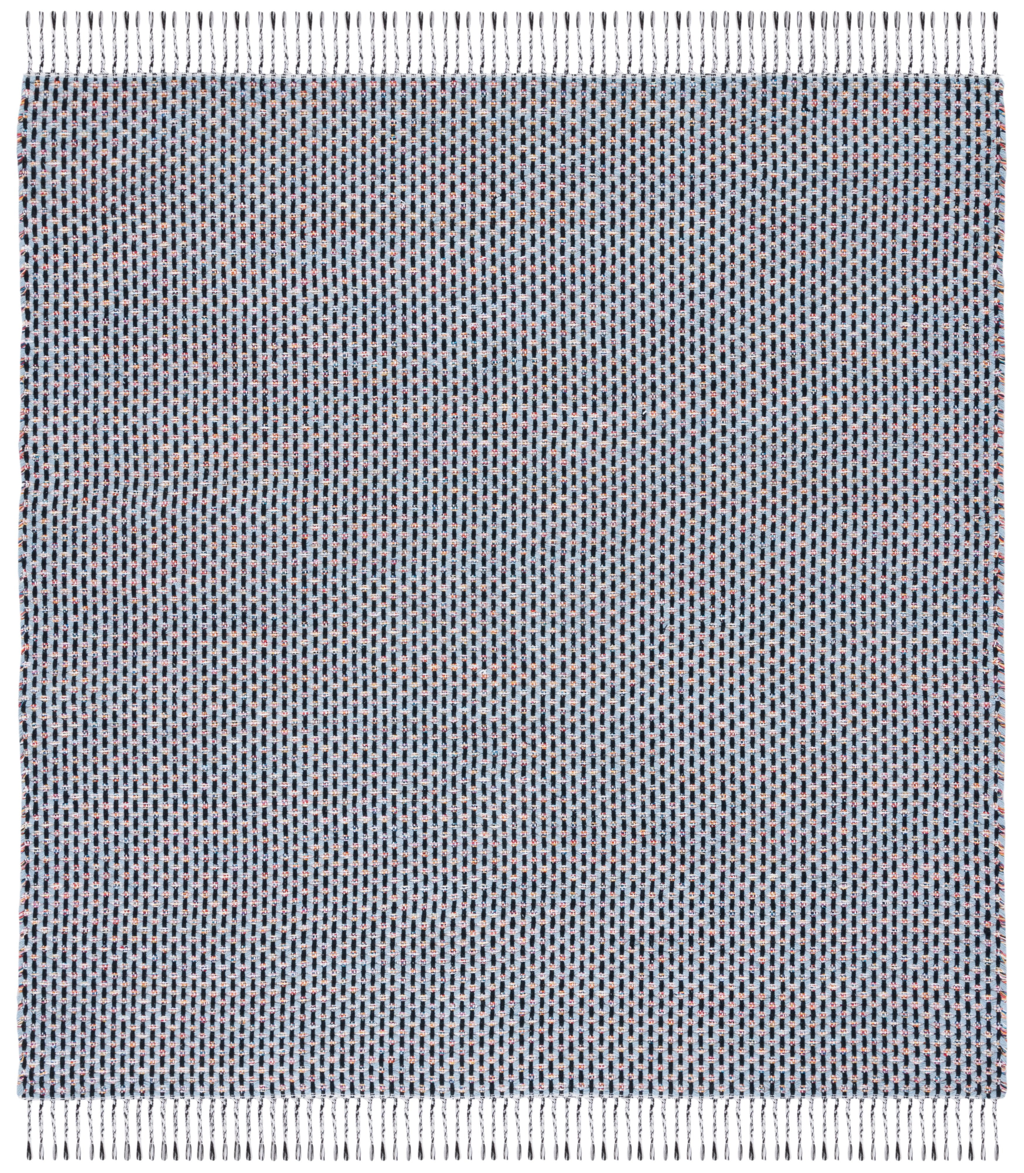 Coastal Blue Handwoven Cotton 6' Square Area Rug