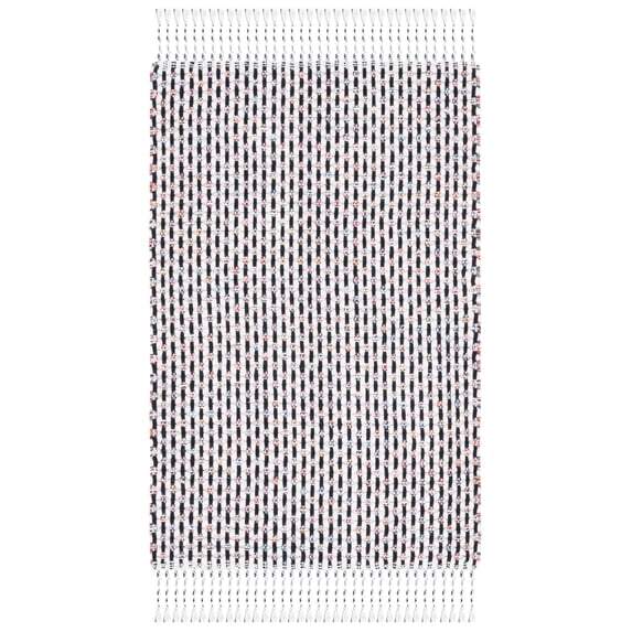 SAFAVIEH Montauk Annie Geometric Cotton Area Rug, Ivory/Black, 2' x 3'