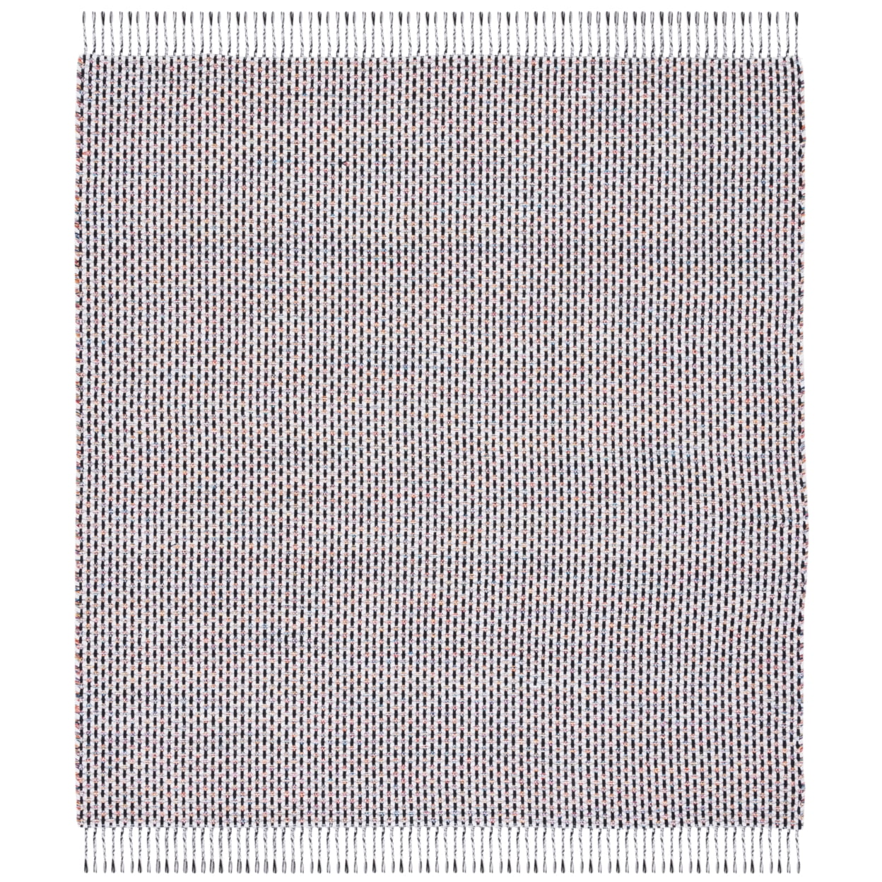 Coastal Charm Handwoven Black Cotton 6' Square Area Rug