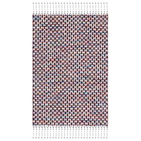 SAFAVIEH Montauk Annie Geometric Cotton Area Rug, Red/Yellow, 2' x 3'