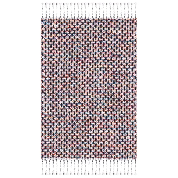 SAFAVIEH Montauk Annie Geometric Cotton Area Rug, Red/Yellow, 2' x 3'