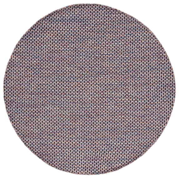 SAFAVIEH Montauk Annie Geometric Cotton Area Rug, Red/Yellow, 6' x 6' Round