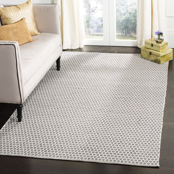 SAFAVIEH Montauk Arianne Dotted Soft Braided Cotton Area Rug, Grey/Ivory, 3' x 5'