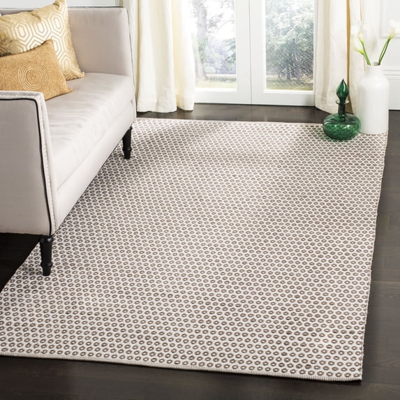 SAFAVIEH Montauk Arianne Dotted Soft Braided Cotton Area Rug, Taupe/Ivory, 3' x 5'