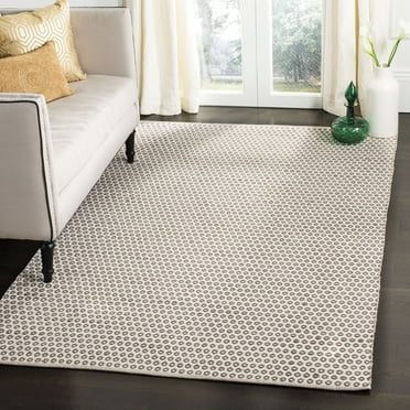 SAFAVIEH Montauk Arianne Dotted Soft Braided Cotton Area Rug, Taupe/Ivory, 5' x 8'