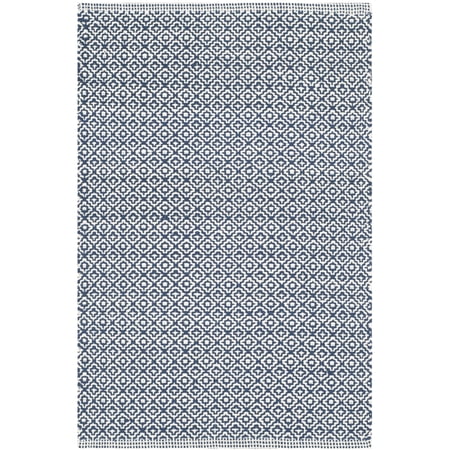SAFAVIEH Montauk Audra Geometric Cotton Area Rug, Ivory/Navy, 2'3" x 3'9"