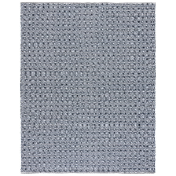SAFAVIEH Montauk Audra Geometric Cotton Area Rug, Ivory/Navy, 5' x 7'