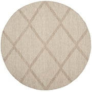 SAFAVIEH Montauk Bailey Geometric Cotton Area Rug, Beige, 4' x 4' Round