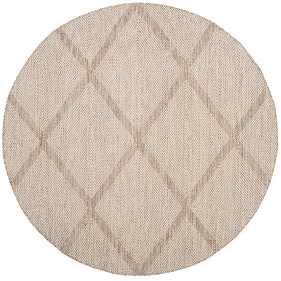 SAFAVIEH Montauk Bailey Geometric Cotton Area Rug, Beige, 4' x 4' Round