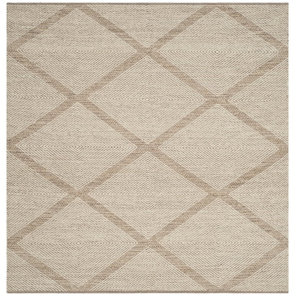 SAFAVIEH Montauk Bailey Geometric Cotton Area Rug, Beige, 8' x 8' Square