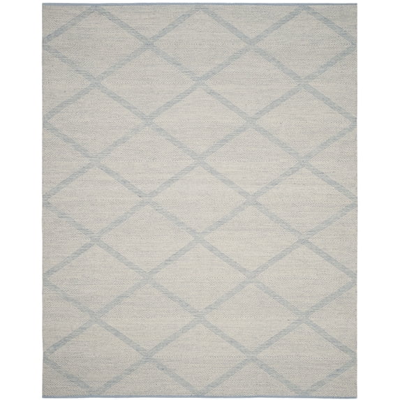 SAFAVIEH Montauk Bailey Geometric Cotton Area Rug, Light Blue, 4' x 4' Round
