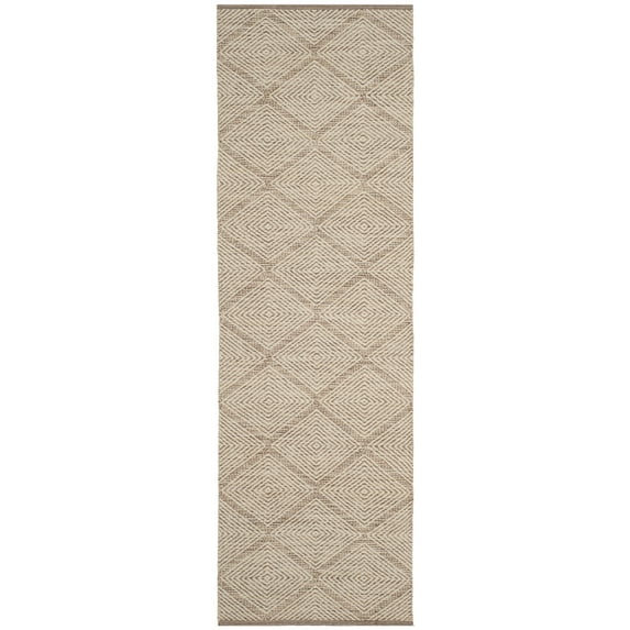 SAFAVIEH Montauk Bailey Geometric Cotton Runner Rug, Beige, 2'3" x 8'