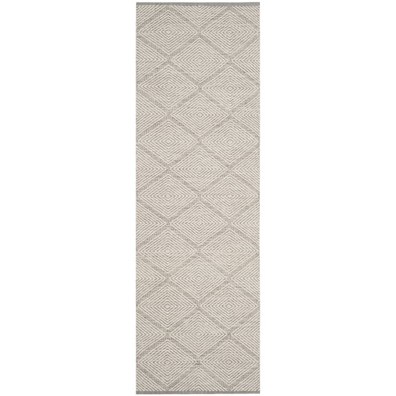 SAFAVIEH Montauk Bailey Geometric Cotton Runner Rug, Grey, 2'3" x 11'