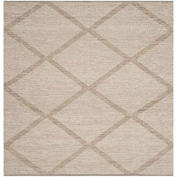 SAFAVIEH Montauk Bailey Geometric Diamond Cotton Area Rug, Beige, 6' x 6' Square