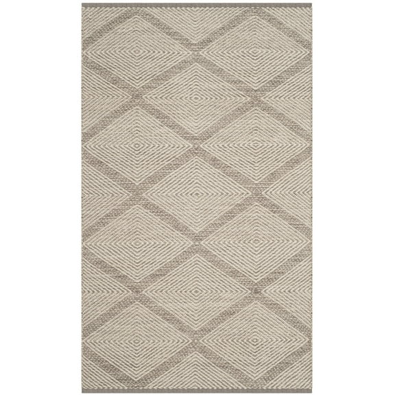 SAFAVIEH Montauk Bailey Geometric Diamond Cotton Area Rug, Grey, 3' x 5'