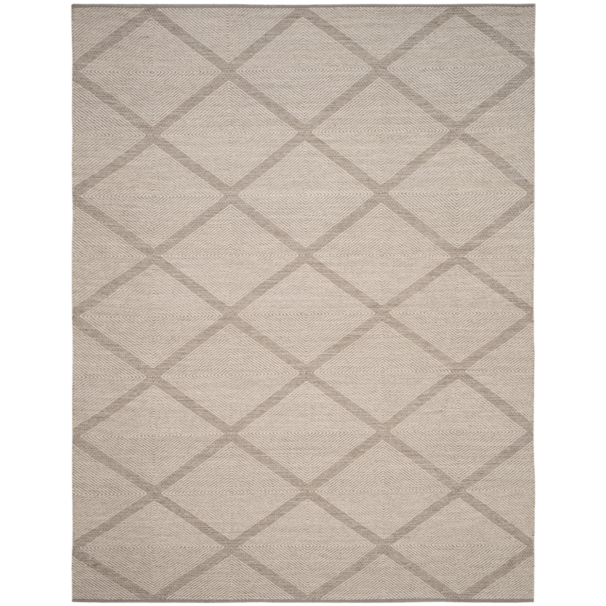 Gray Flat Woven Handmade Wool Cotton Square Rug 6' x 6'