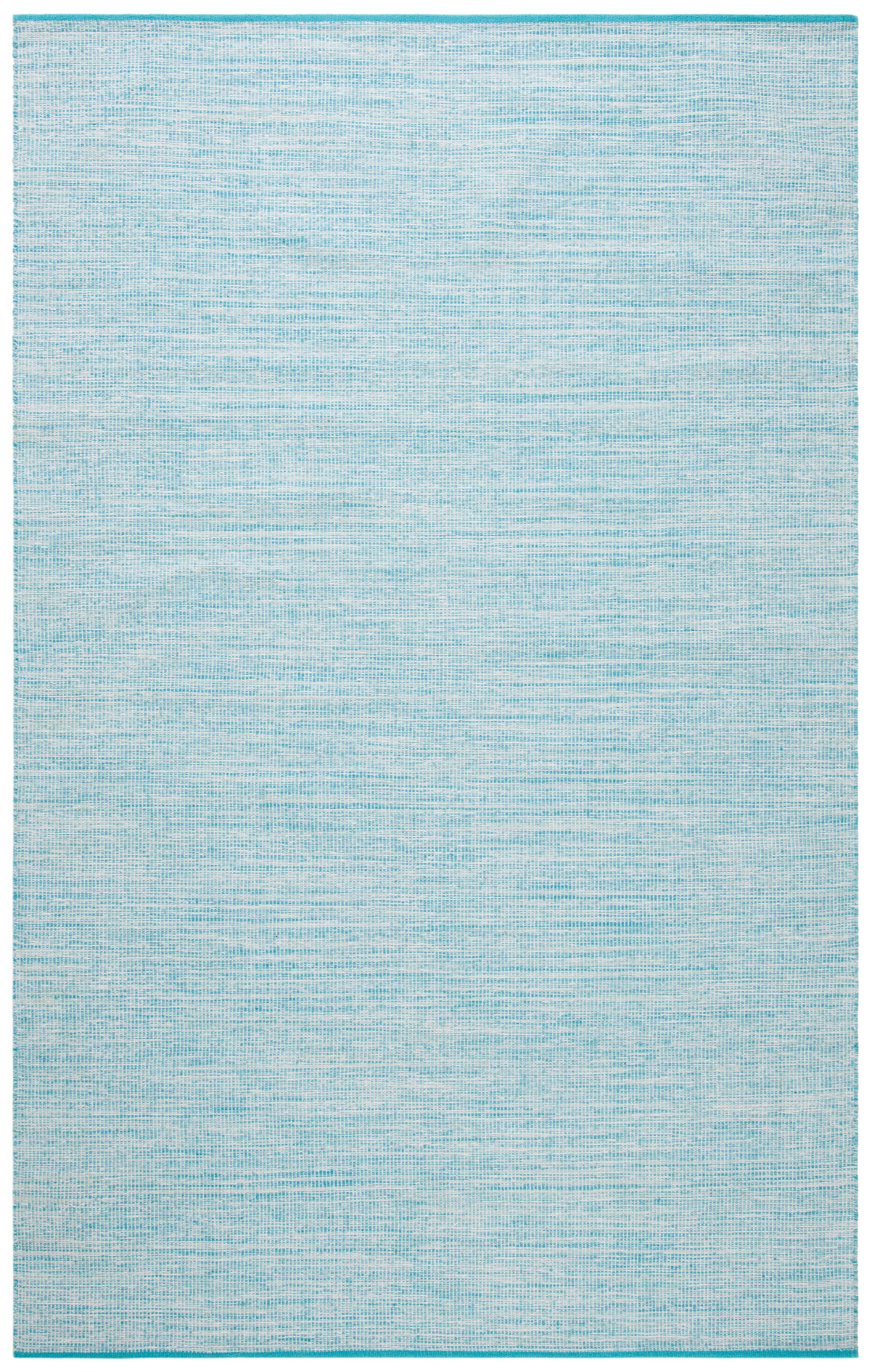 Aqua Blue Handwoven Cotton 4' x 6' Area Rug