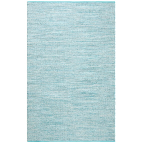 SAFAVIEH Montauk Bernadine Solid Braided Cotton Area Rug, Aqua/Blue, 6' x 9'