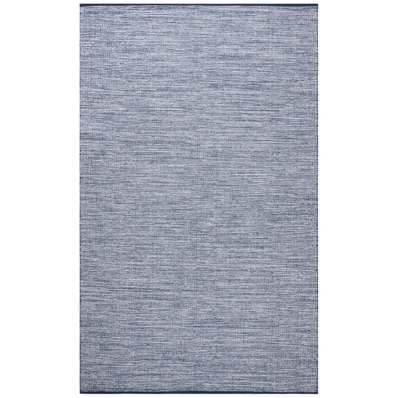 SAFAVIEH Montauk Bernadine Solid Braided Cotton Area Rug, Navy/Blue, 5' x 8'