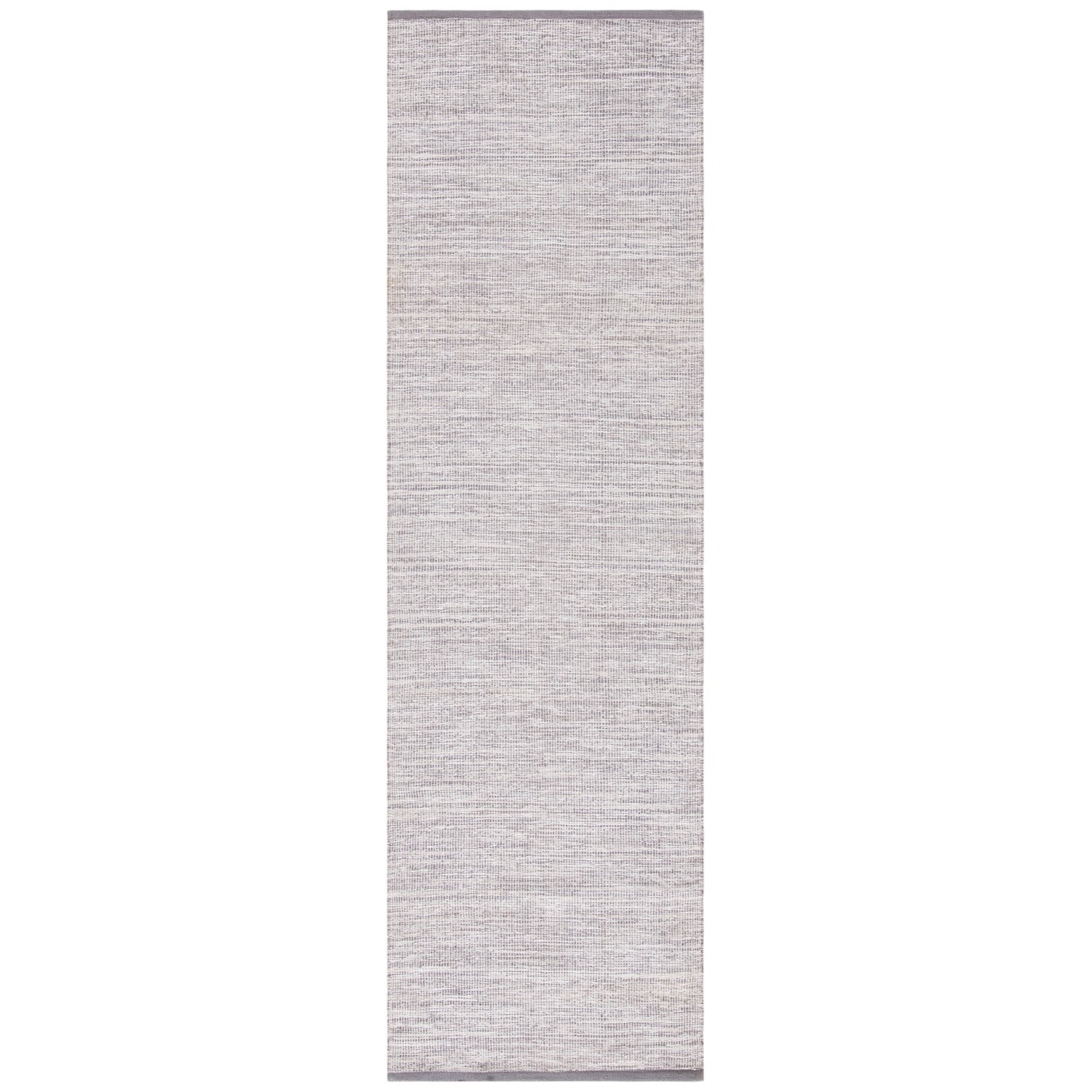 SAFAVIEH Montauk Bernadine Solid Braided Cotton Runner Rug, Silver, 2'3" x 8'