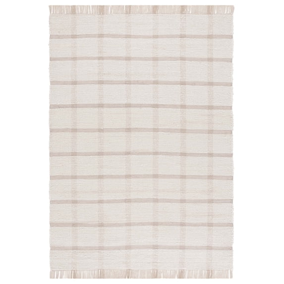 SAFAVIEH Montauk Bevin Checkered Area Rug, Ivory/Beige, 4' x 6'