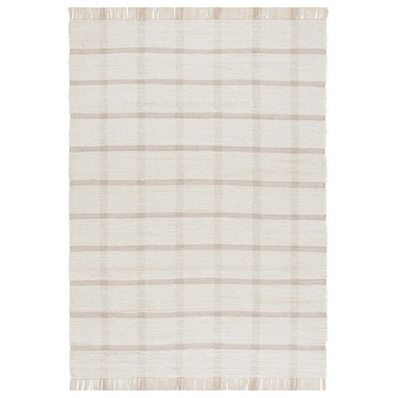 SAFAVIEH Montauk Bevin Checkered Area Rug, Ivory/Beige, 5' x 8'