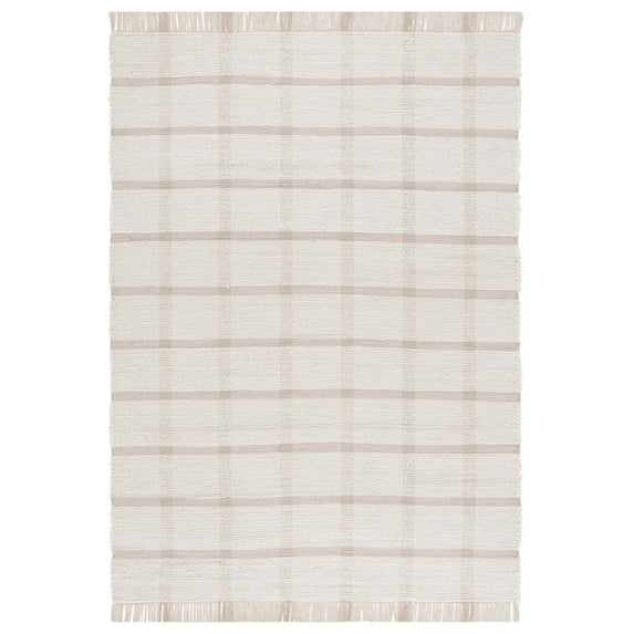 SAFAVIEH Montauk Bevin Checkered Area Rug, Ivory/Beige, 6' x 9'