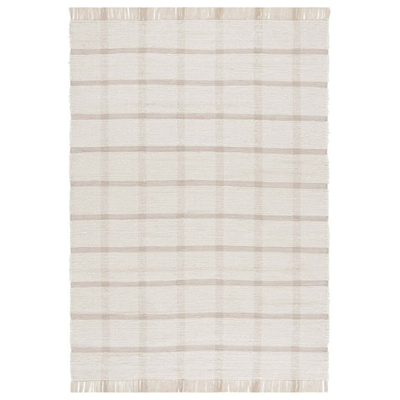 SAFAVIEH Montauk Bevin Checkered Area Rug, Ivory/Beige, 6' x 9'