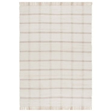 SAFAVIEH Montauk Bevin Checkered Area Rug, Ivory/Beige, 8' x 10'