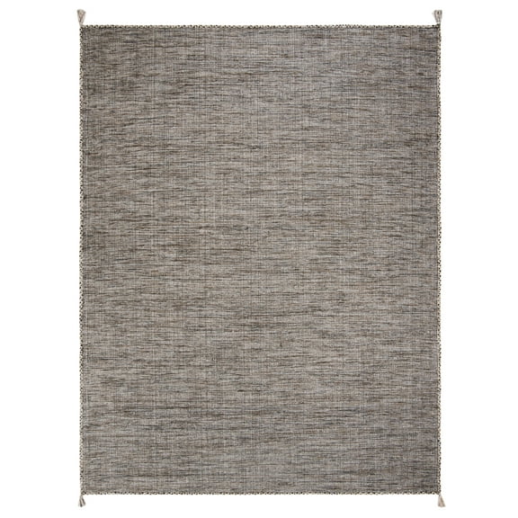 SAFAVIEH Montauk Bijar Solid Cotton Area Rug, Beige/Black, 9' x 12'