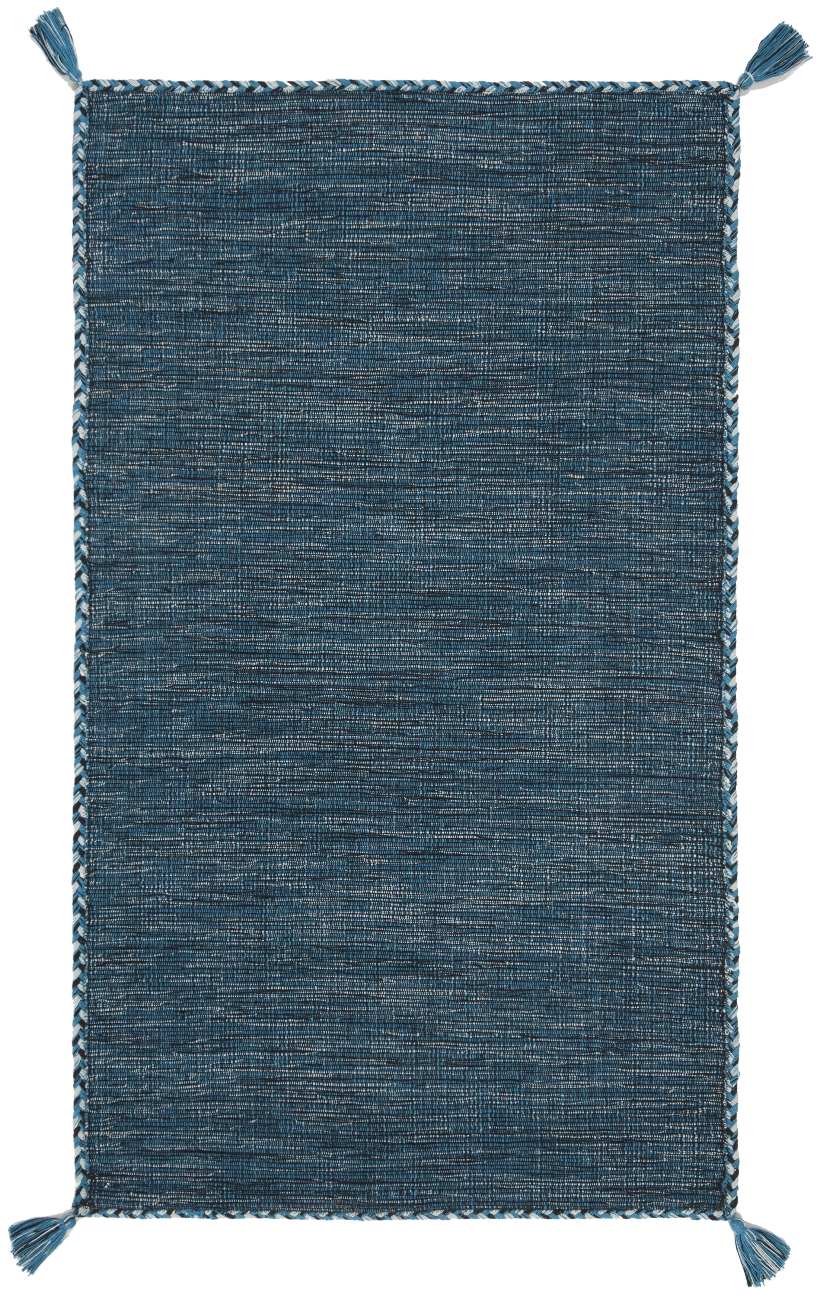 Coastal Charm Handwoven Cotton Blue Flatweave Rug - 2' x 3'