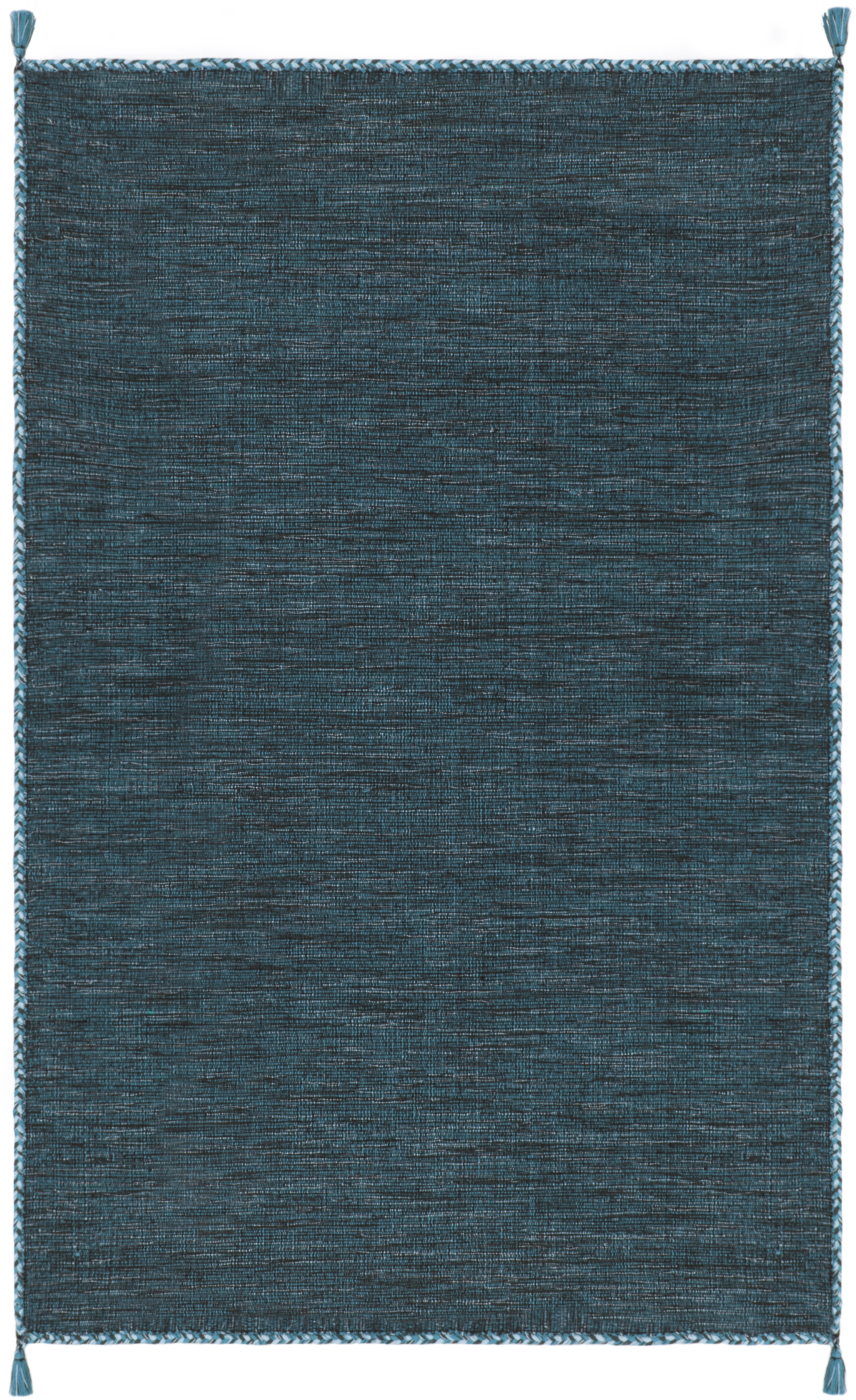 SAFAVIEH Montauk Bijar Solid Cotton Area Rug, Blue/Black, 6' x 9'