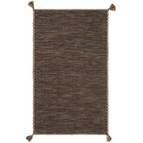 SAFAVIEH Montauk Bijar Solid Cotton Area Rug, Brown/Black, 2' x 3'