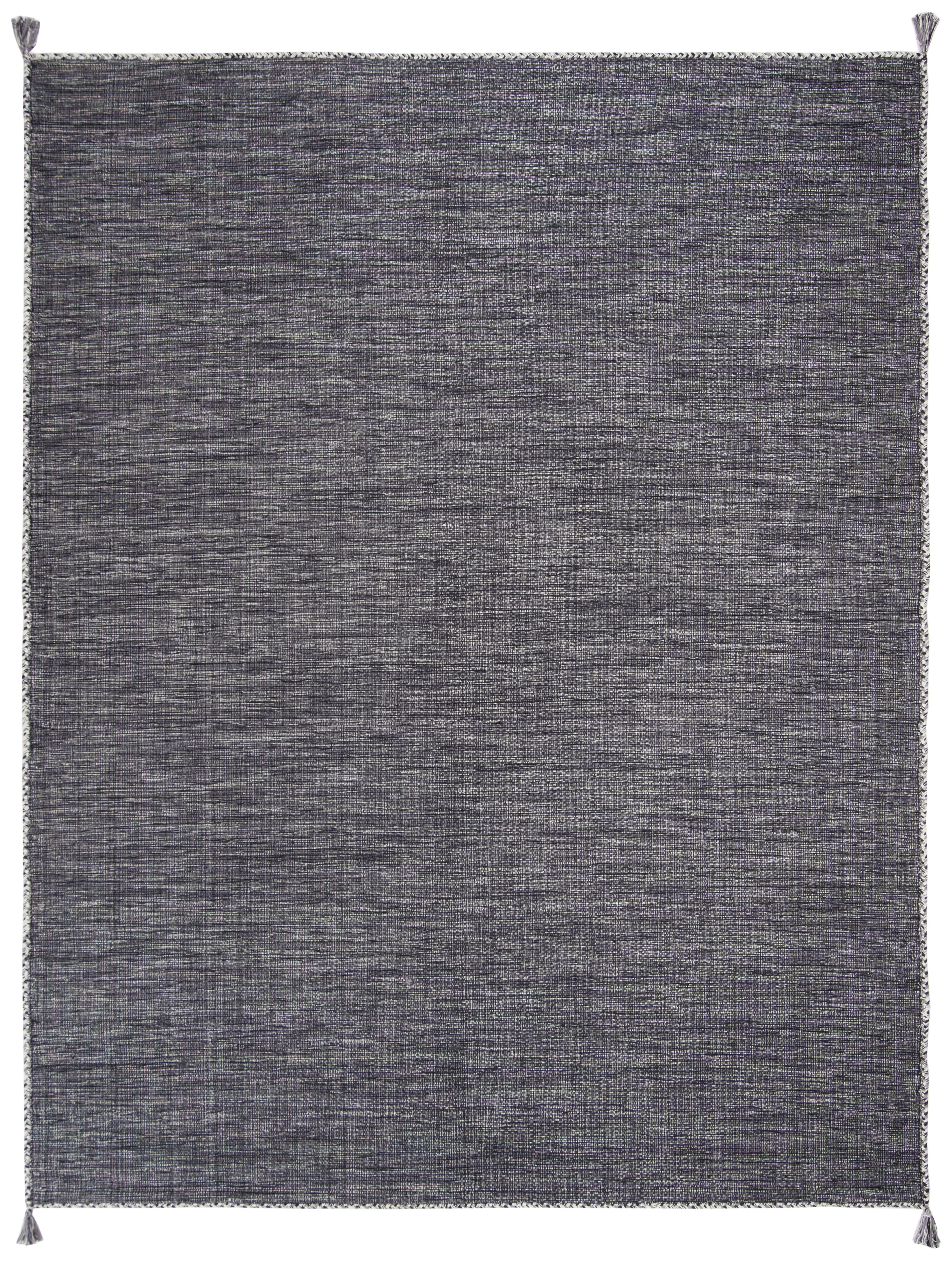 SAFAVIEH Montauk Bijar Solid Cotton Area Rug, Grey/Black, 9' x 12'