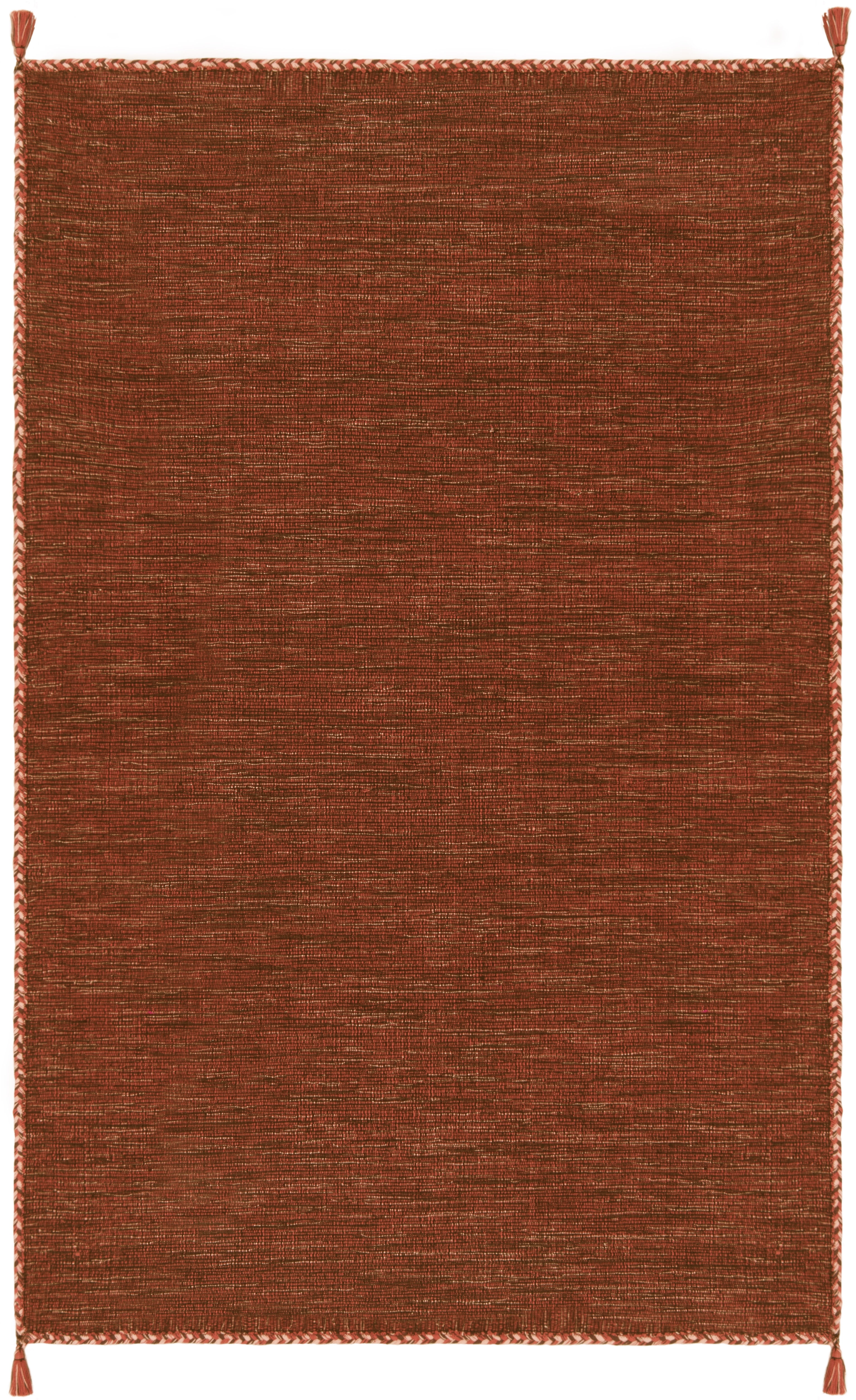 SAFAVIEH Montauk Bijar Solid Cotton Area Rug, Orange/Black, 6' x 9'