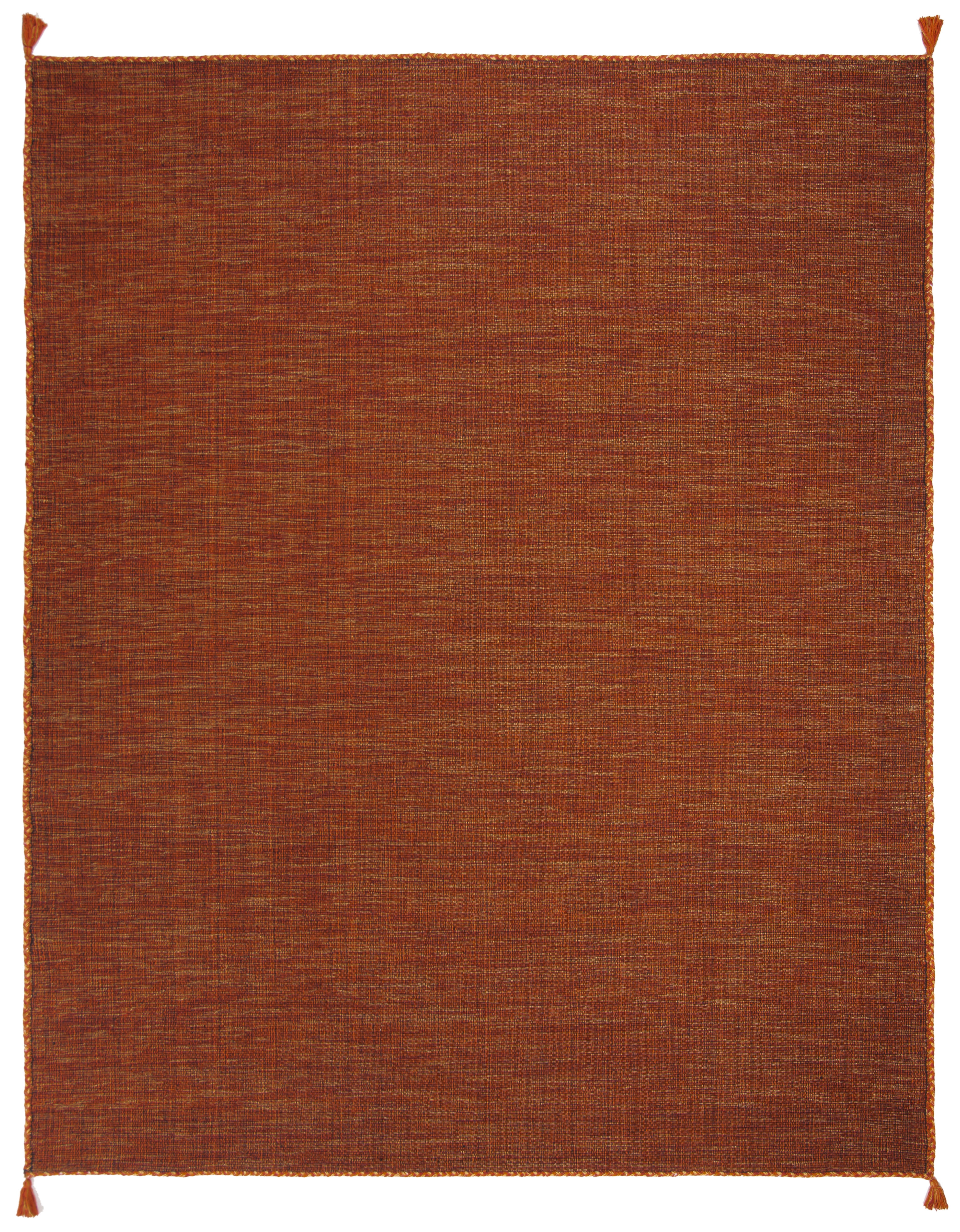 SAFAVIEH Montauk Bijar Solid Cotton Area Rug, Orange/Black, 9' x 12'