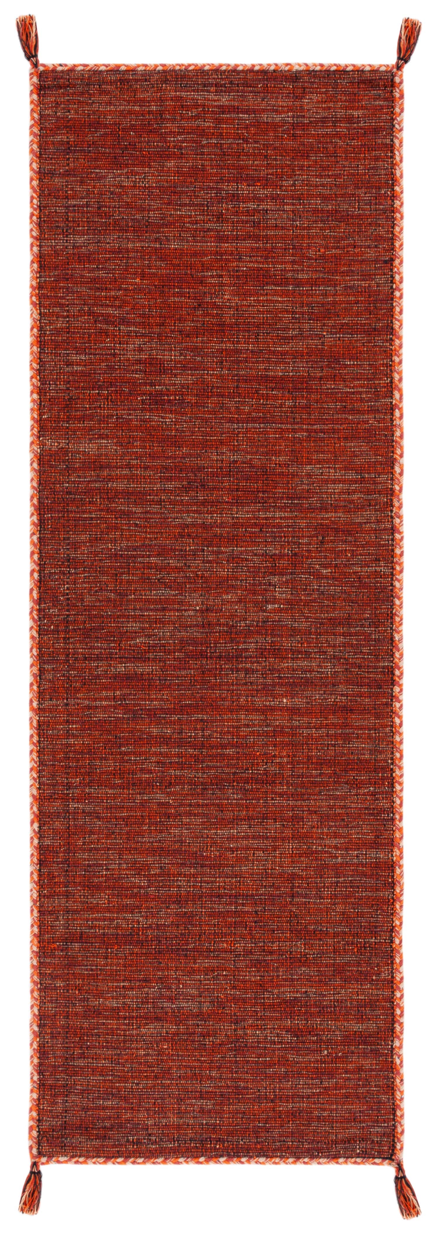 SAFAVIEH Montauk Bijar Solid Cotton Runner Rug, Orange/Black, 2'3" x 8'