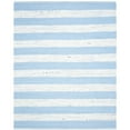 thumbnail image 1 of SAFAVIEH Montauk Cainneach Striped Cotton Area Rug, Ivory/Turquoise, 2'3" x 3'9", 1 of 7