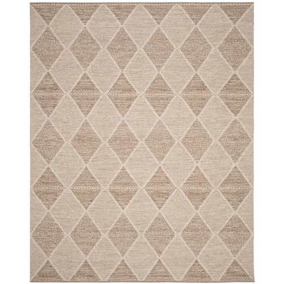 SAFAVIEH Montauk Caleb Geometric Diamond Cotton Area Rug, Beige, 11' x 15'